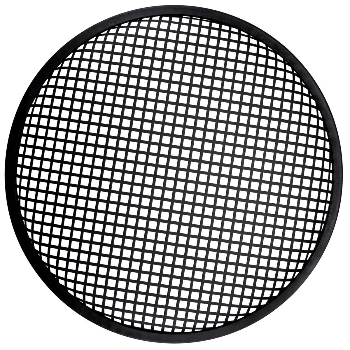 15" Waffle Style Black Steel Speaker Grill with Rubber Edge